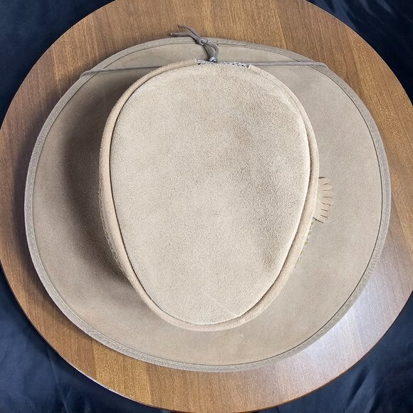 Sirocco Wide Brim Suede Sun Hat | American Hat Makers | Tan | NWT | XX-LARGE - Picture 8 of 9